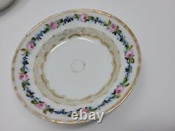 6 Old Paris Porcelain Dessert Bowls Gold Gilt, Roses C. 1840s #1