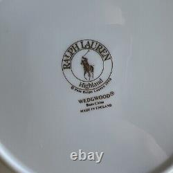6 Ralph Lauren Highland Polo Wedgwood Rimmed Soup Bowls Tartan Border
