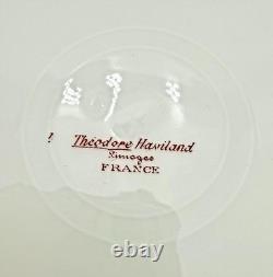 6 Theo. Haviland Limoges France Plates Schleiger 161E Pink Roses Gold Trim