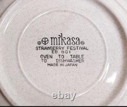 6 Vintage Mikasa Strawberry Festival EB 801 serving bowls and butter dish bundle