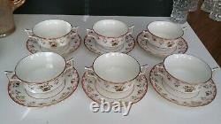 6 WEDGWOOD BIANCA WILLIAMSBURG 2pc Cream Soup Bowl & Saucer sets England (12pc)