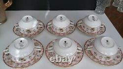 6 WEDGWOOD BIANCA WILLIAMSBURG 2pc Cream Soup Bowl & Saucer sets England (12pc)