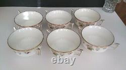 6 WEDGWOOD BIANCA WILLIAMSBURG 2pc Cream Soup Bowl & Saucer sets England (12pc)