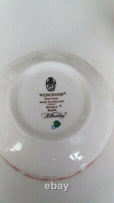 6 WEDGWOOD BIANCA WILLIAMSBURG 2pc Cream Soup Bowl & Saucer sets England (12pc)