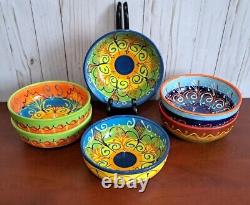 6 hand painted ceramic bowls made in spain Ceramica El Titi HAND PAINTED New