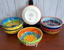 6 hand painted ceramic bowls made in spain Ceramica El Titi HAND PAINTED New