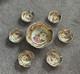 7-PC Antique Hand Painted Nippon Floral & Gold Nut Bowl & 6 Salt Cellar Dishes