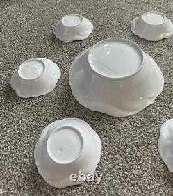 7-PC Antique Hand Painted Nippon Floral & Gold Nut Bowl & 6 Salt Cellar Dishes