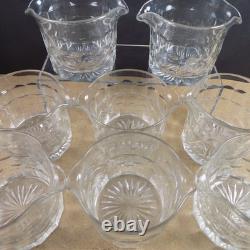 8 Antique Anglo Irish Cut Glass Wine Rinser Bowls