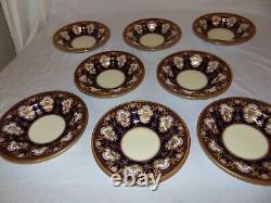 8 Cobalt Blue English Copeland Spode Burley & Co Chicago Soup Bowls Bouquet