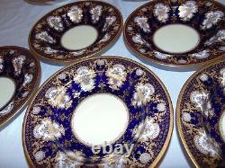8 Cobalt Blue English Copeland Spode Burley & Co Chicago Soup Bowls Bouquet
