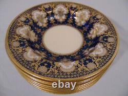 8 Cobalt Blue English Copeland Spode Burley & Co Chicago Soup Bowls Bouquet