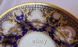8 Cobalt Blue English Copeland Spode Burley & Co Chicago Soup Bowls Bouquet
