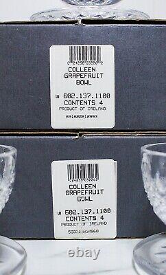 8 Fine WATERFORD Crystal Colleen Cut Dessert Grapefruit Bowls In Original Box