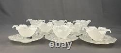 8 Fratelli Toso Murano Italian White Overshot Sugarware Glass Bowl Plate Set