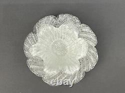 8 Fratelli Toso Murano Italian White Overshot Sugarware Glass Bowl Plate Set