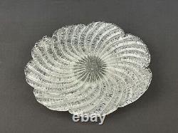 8 Fratelli Toso Murano Italian White Overshot Sugarware Glass Bowl Plate Set