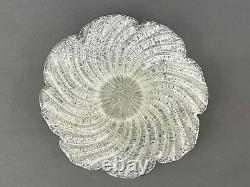 8 Fratelli Toso Murano Italian White Overshot Sugarware Glass Bowl Plate Set