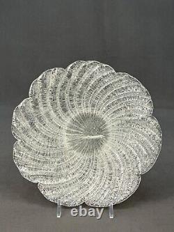 8 Fratelli Toso Murano Italian White Overshot Sugarware Glass Bowl Plate Set