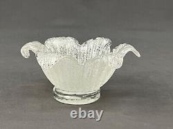 8 Fratelli Toso Murano Italian White Overshot Sugarware Glass Bowl Plate Set