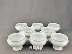 8 Limoges France White Porcelain Lion Head Soup Bowl 4 5/8 Mint