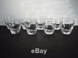 8 STEUBEN Glass 3 1/2 Dimple Whiskey Tumblers Old Fashioned Teardrop Cocktails