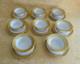 8 Sets Antique J. P. L Limoges France Porcelain Custard Ramekin &Saucer Gold Gilt