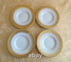 8 Sets Antique J. P. L Limoges France Porcelain Custard Ramekin &Saucer Gold Gilt