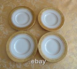 8 Sets Antique J. P. L Limoges France Porcelain Custard Ramekin &Saucer Gold Gilt