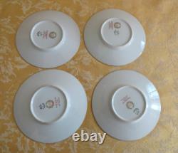8 Sets Antique J. P. L Limoges France Porcelain Custard Ramekin &Saucer Gold Gilt