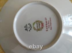 8 Sets Antique J. P. L Limoges France Porcelain Custard Ramekin &Saucer Gold Gilt