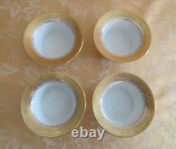 8 Sets Antique J. P. L Limoges France Porcelain Custard Ramekin &Saucer Gold Gilt