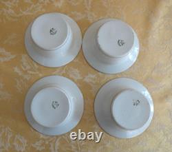 8 Sets Antique J. P. L Limoges France Porcelain Custard Ramekin &Saucer Gold Gilt