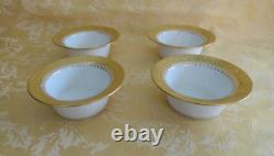 8 Sets Antique J. P. L Limoges France Porcelain Custard Ramekin &Saucer Gold Gilt