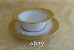 8 Sets Antique J. P. L Limoges France Porcelain Custard Ramekin &Saucer Gold Gilt