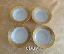 8 Sets Antique J. P. L Limoges France Porcelain Custard Ramekin &Saucer Gold Gilt