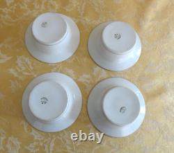 8 Sets Antique J. P. L Limoges France Porcelain Custard Ramekin &Saucer Gold Gilt