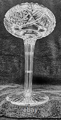 9.5 inch Tall Lead Crystal Compote Bowl Late 19th Century