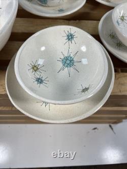 9 Piece Set Vintage Franciscan Pottery Starburst Atomic MCM