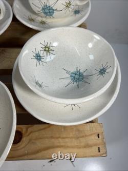 9 Piece Set Vintage Franciscan Pottery Starburst Atomic MCM