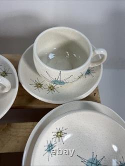 9 Piece Set Vintage Franciscan Pottery Starburst Atomic MCM