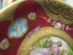 9 Royal China Limoges French Porcelain Gold Encrusted Cream Soup Bowl Cup Saucer