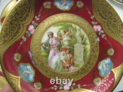 9 Royal China Limoges French Porcelain Gold Encrusted Cream Soup Bowl Cup Saucer