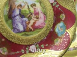 9 Royal China Limoges French Porcelain Gold Encrusted Cream Soup Bowl Cup Saucer