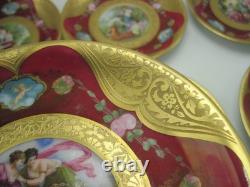 9 Royal China Limoges French Porcelain Gold Encrusted Cream Soup Bowl Cup Saucer