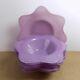 9pc Annieglass Lilac Purple Petal Bowl Set 11 and 9 across