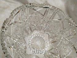 ABP American Brilliant Cut Glass CLARK GENOA Punch Bowl RARE MASSIVE 14 Signed