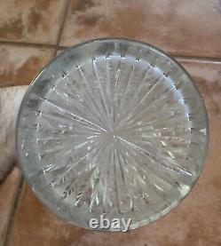 ABP American Brilliant VASE Cut Glass Swirl Stars Sun Starburst 12x5.75 in