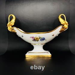 ALKA Alboth & Kaiser Serving Center Dish Gold Gilded Swan Floral Germany 13