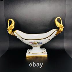 ALKA Alboth & Kaiser Serving Center Dish Gold Gilded Swan Floral Germany 13